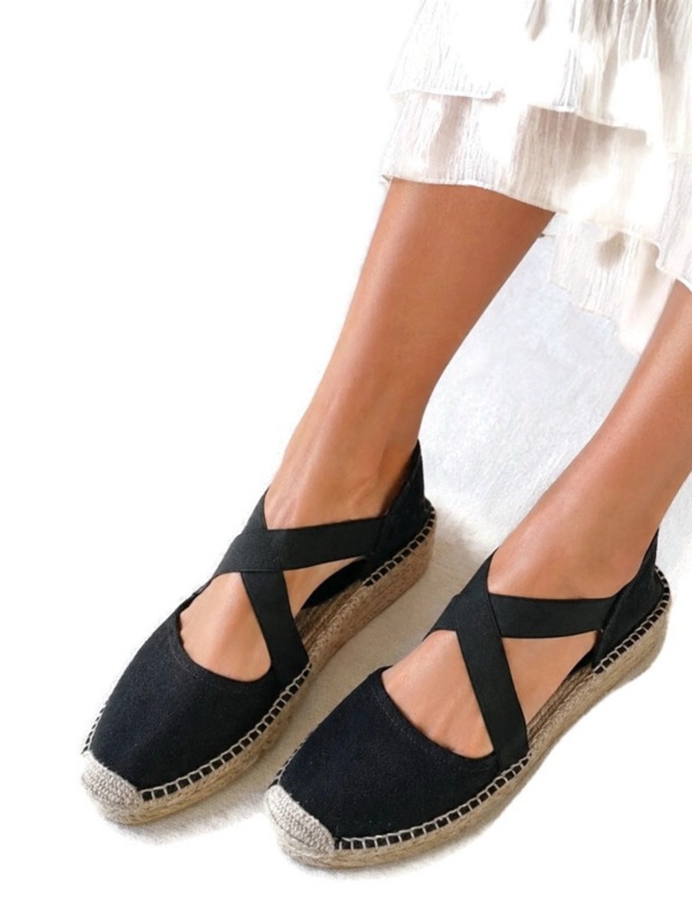 Bettye Muller Jute Wedge Espadrilles Made in Spain Strappy Size 38 US 7 Canvas